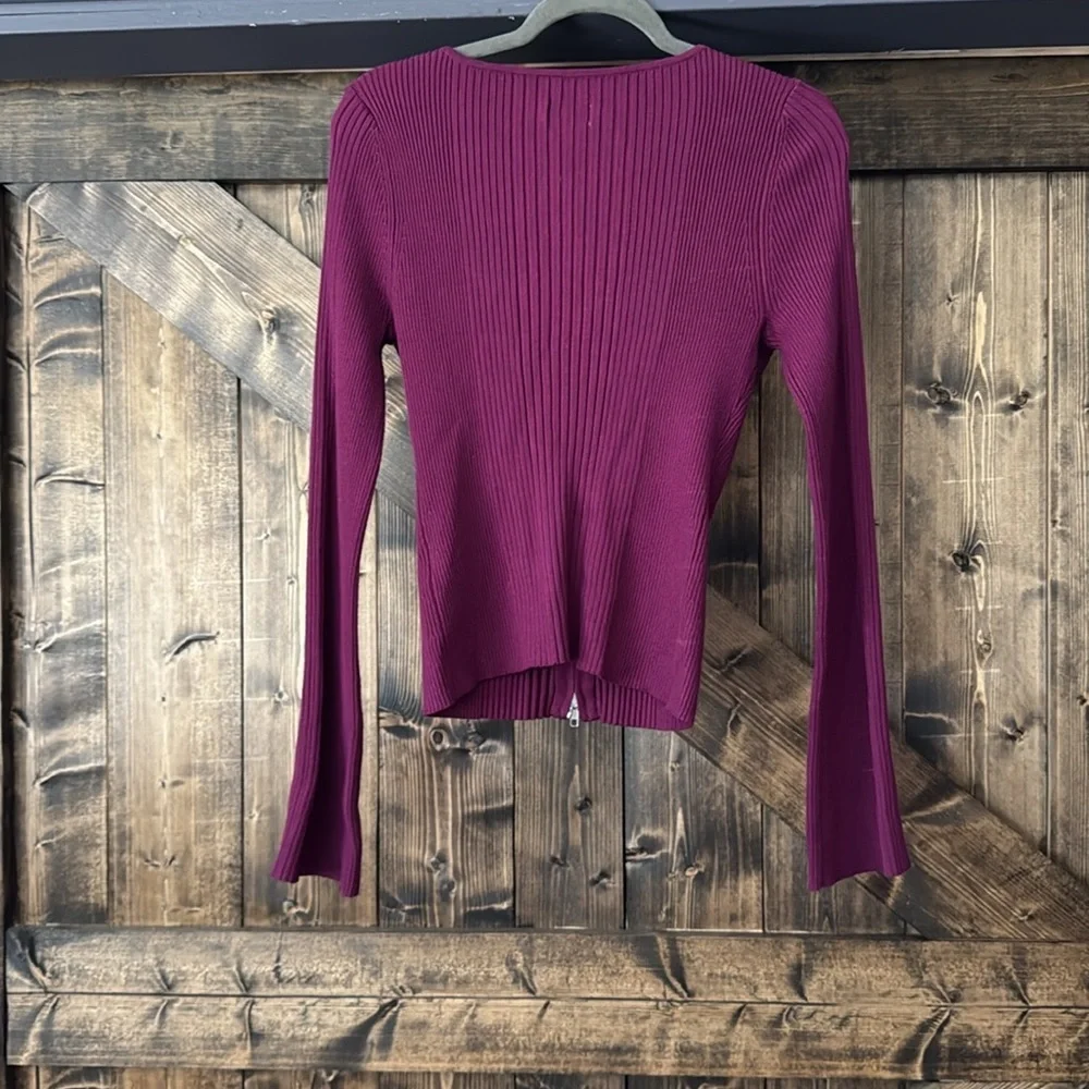 Maeve Zip Front Ribbed Cardigan - Picture 5 of 10
